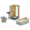 lifestyle_1, Plan Toys Orchard Bathroom Set Children's Dollhouse Accessory Toy earth tones blue