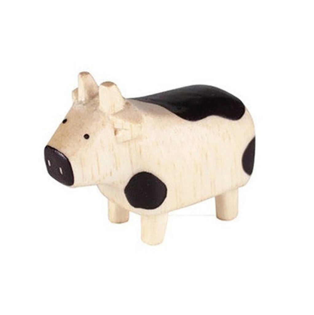 T-Lab polepole Zodiac Cow Figurine Children's Wooden Toys white and black natural wood