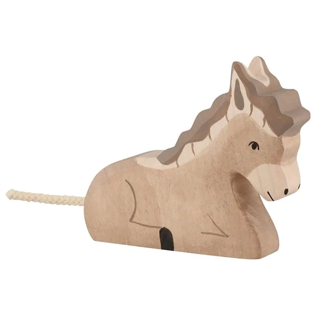 Holztiger animal figurine donkey laying