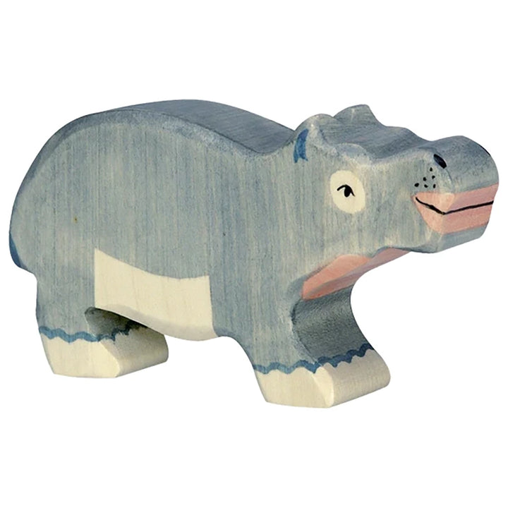 holztiger animal toys for kids Hippo figurine