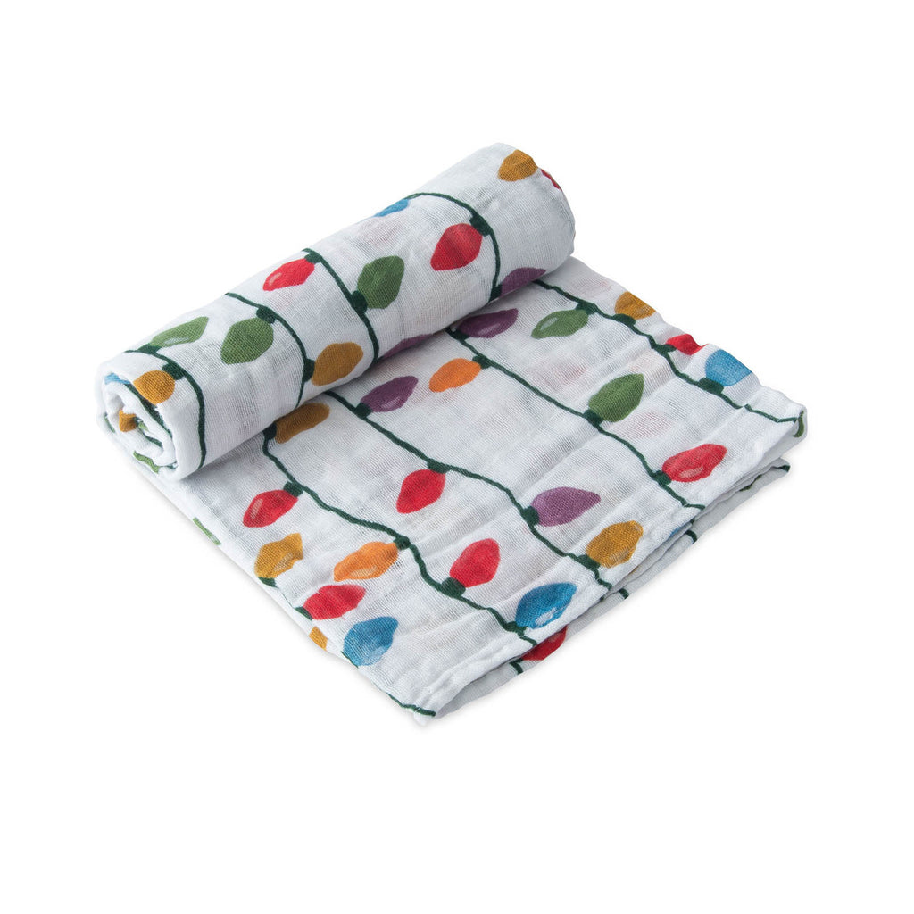 swaddling from little unicorn, christmas bulbs muslin swaddle blankets