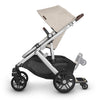 uppababy stroller vista v2 with sibling board stroller accessory in delcan