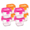 Wean Green Raspberry/Carrot 8-Pack Cubes Reusable Food Storage Set pink orange