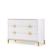 dadada White/Gold Chicago 3-Drawer Dresser Baby Nursery Furniture. white with gold hardware
