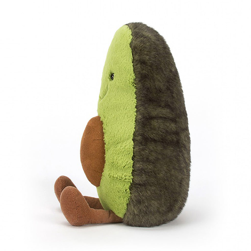 side view  of jellycat  avocado plush toy