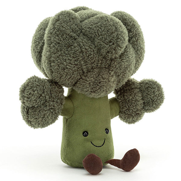 Jellycat Broccoli Amuseables Children's Stuffed Animal Toy green smile feet