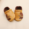 Starry Knight Design Baby Leather Shoes with Design fall leaves 