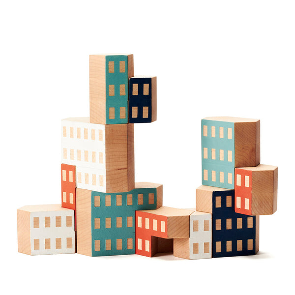 Areaware Habitat Blockitecture Wooden City Blocks for Kids