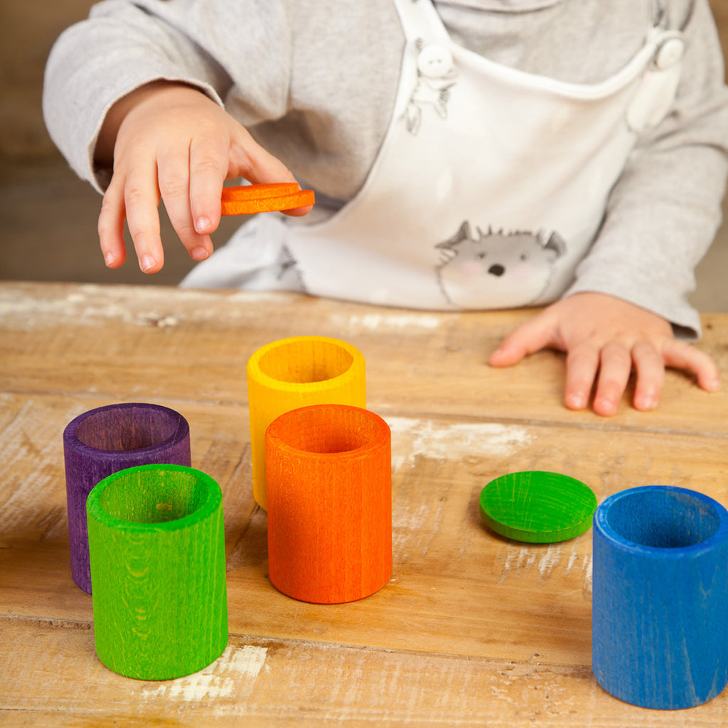 Grapat Colorful Cups with Lids waldorf toys