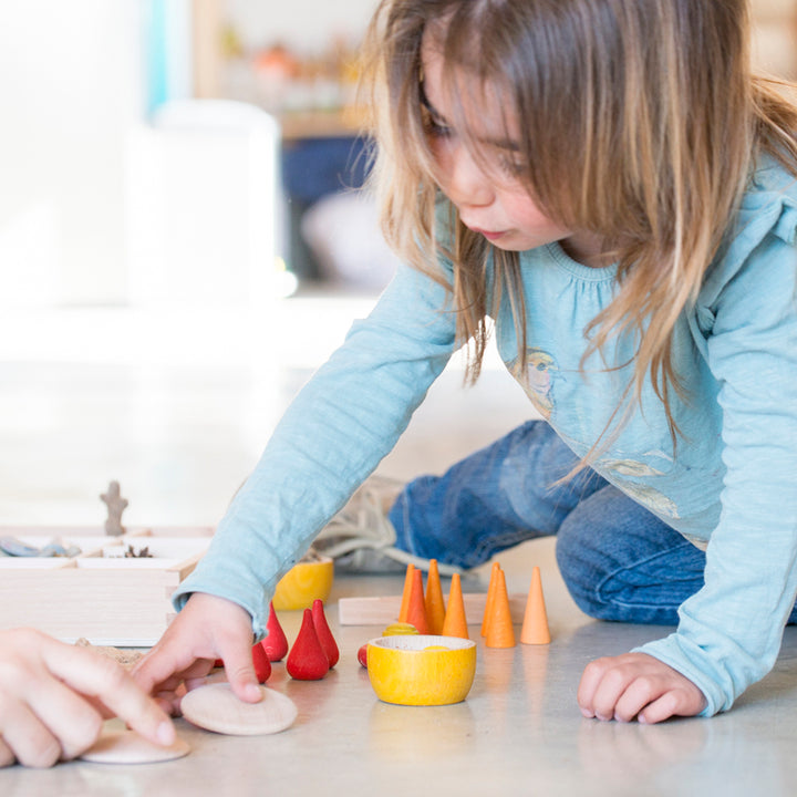 Grapat Mandala Orange Cones Montessori wooden toys