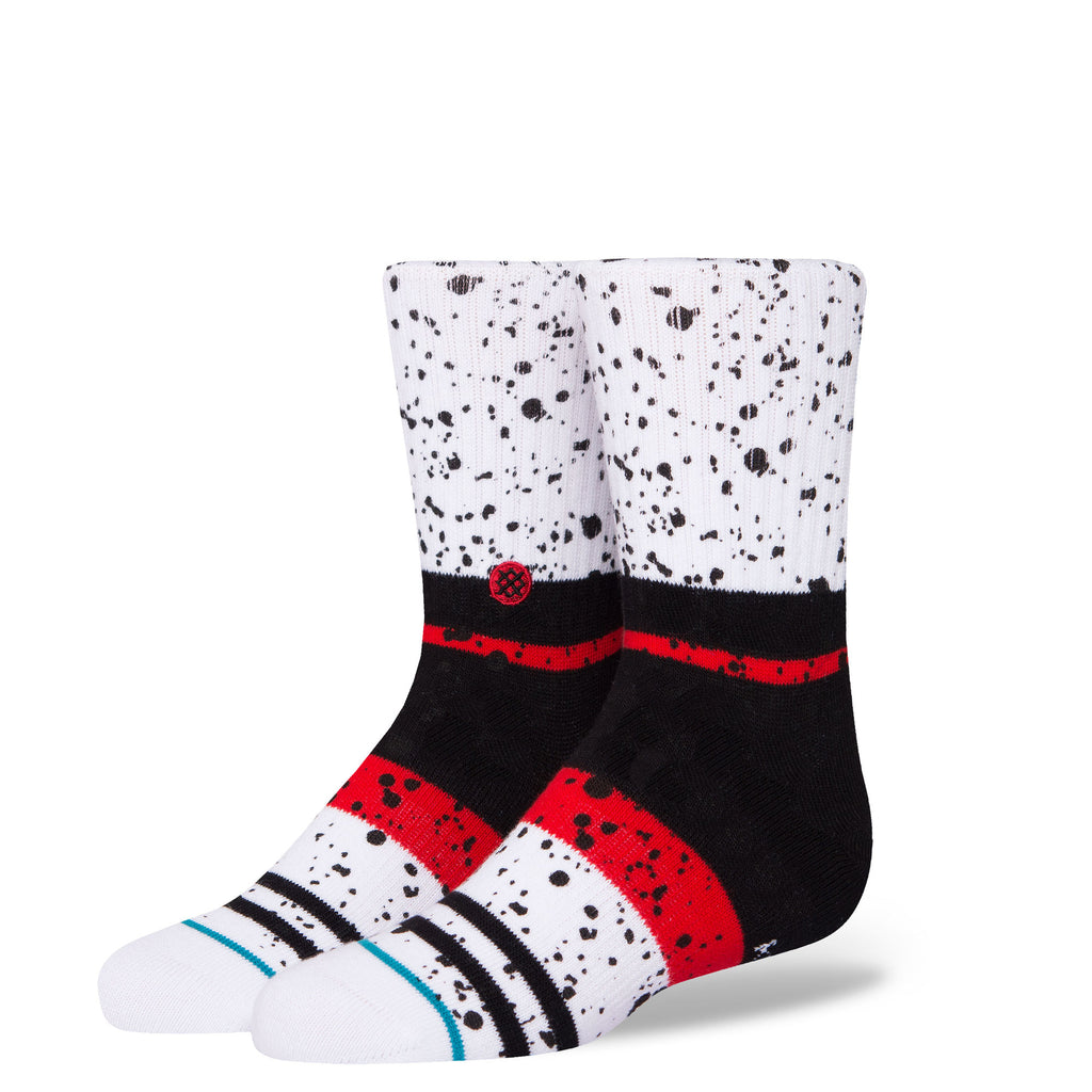 Stance Toddler Boys Large Socks nero white red black splatter pattern stripe 