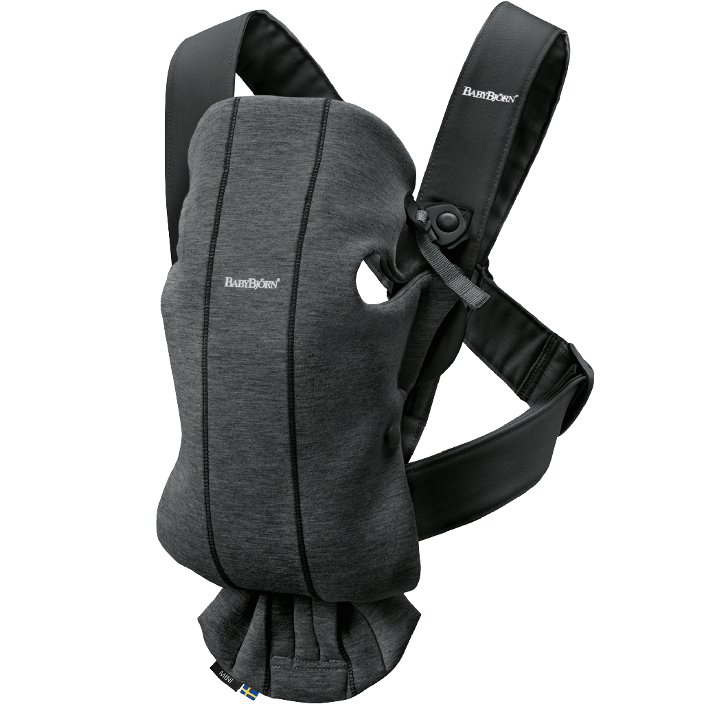 BabyBjorn Ergonomic Newborn Adjustable Baby Carrier Mini jersey cotton charcoal dark grey 