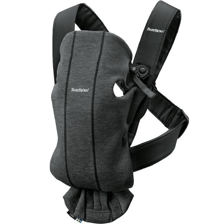 BabyBjorn Ergonomic Newborn Adjustable Baby Carrier Mini jersey cotton charcoal dark grey 