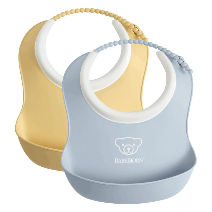 BabyBjorn Small Powdered Yellow/Powdered Blue Soft Bibs - 2 Pack 
