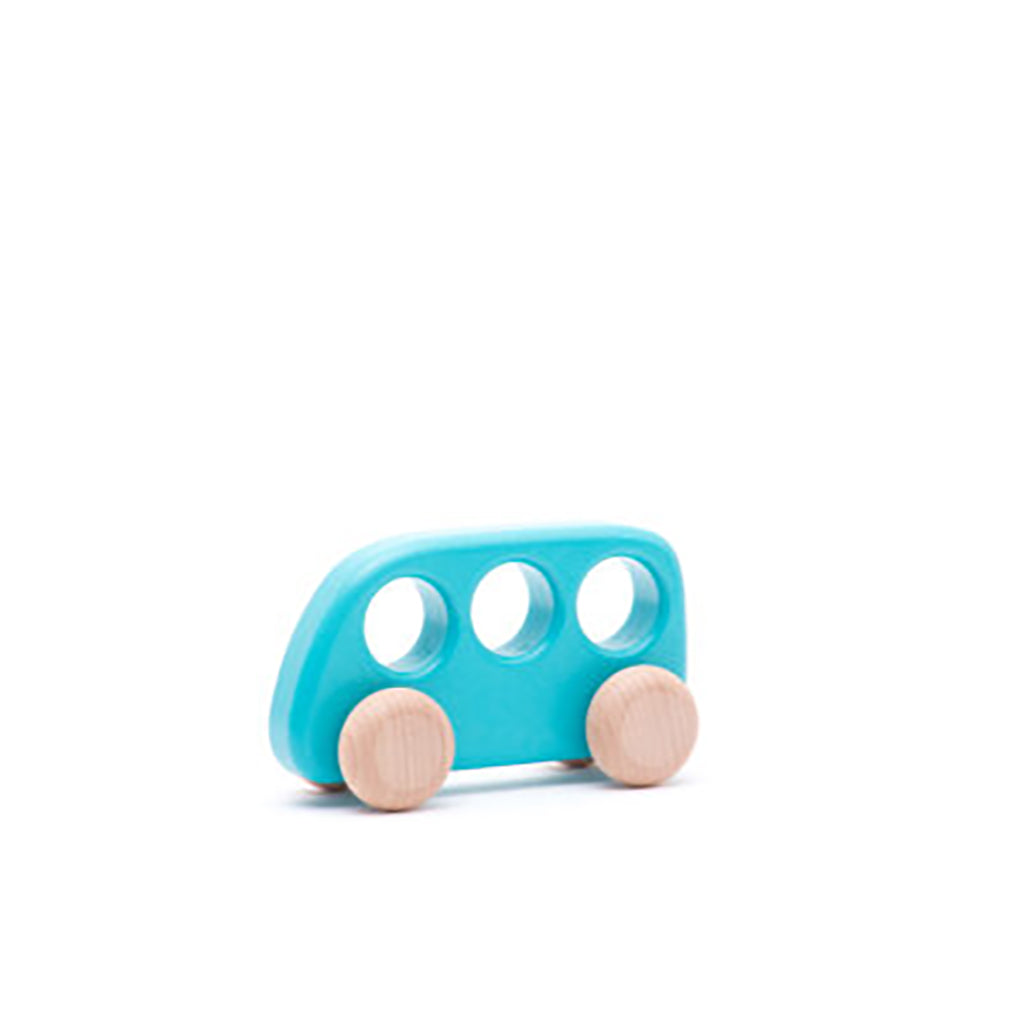 A BAJO blue school bus, ideal for toddler boys and classroom pretend play.