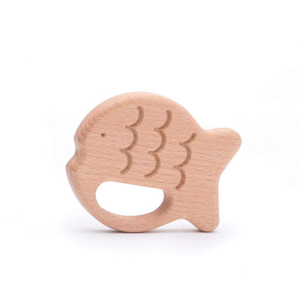 Bajo baby teether toy made with durable non-toxic wood for gentle gum care