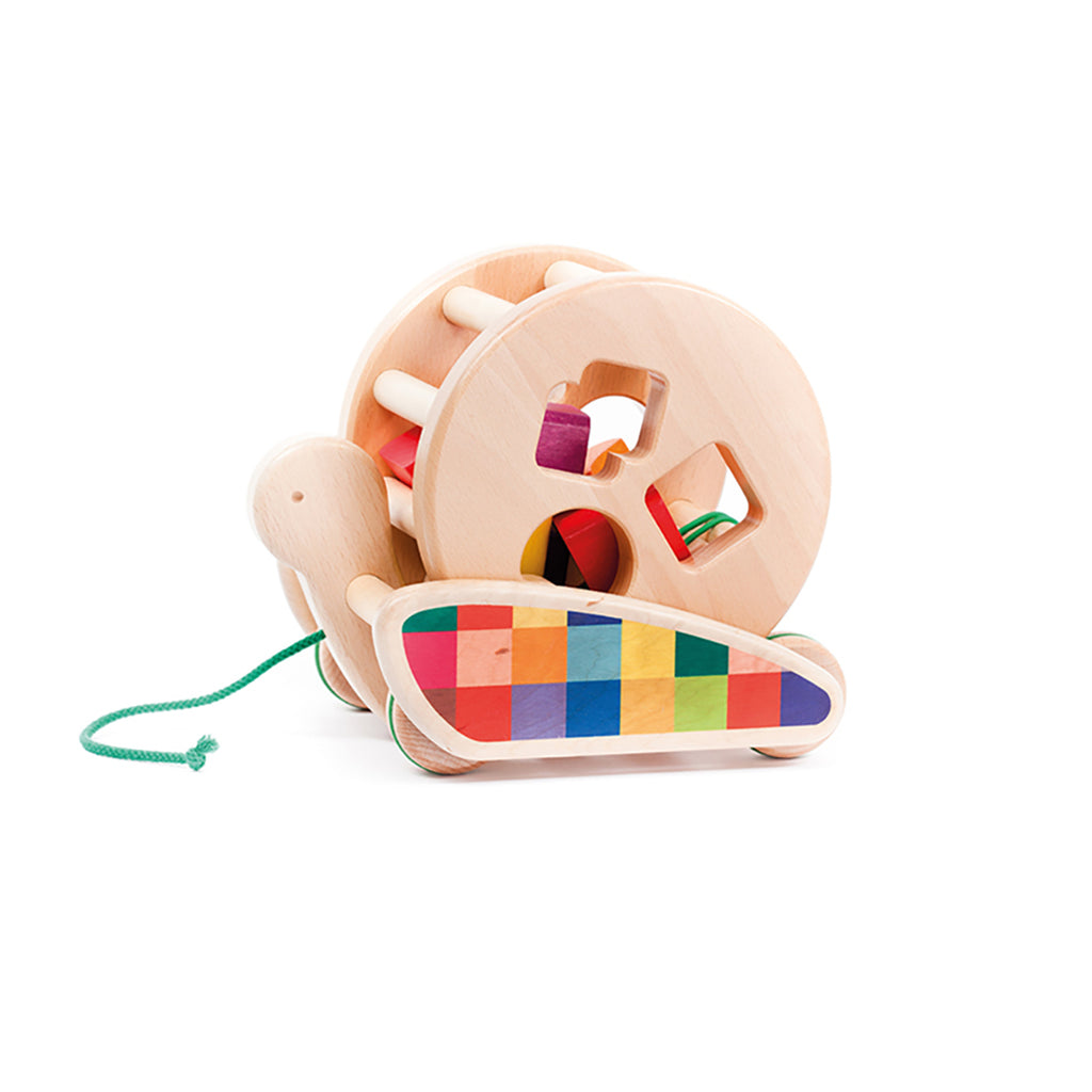 BAJO Snail Sortroller Children's Wooden Toy Shape Sorter and Pull-Toy