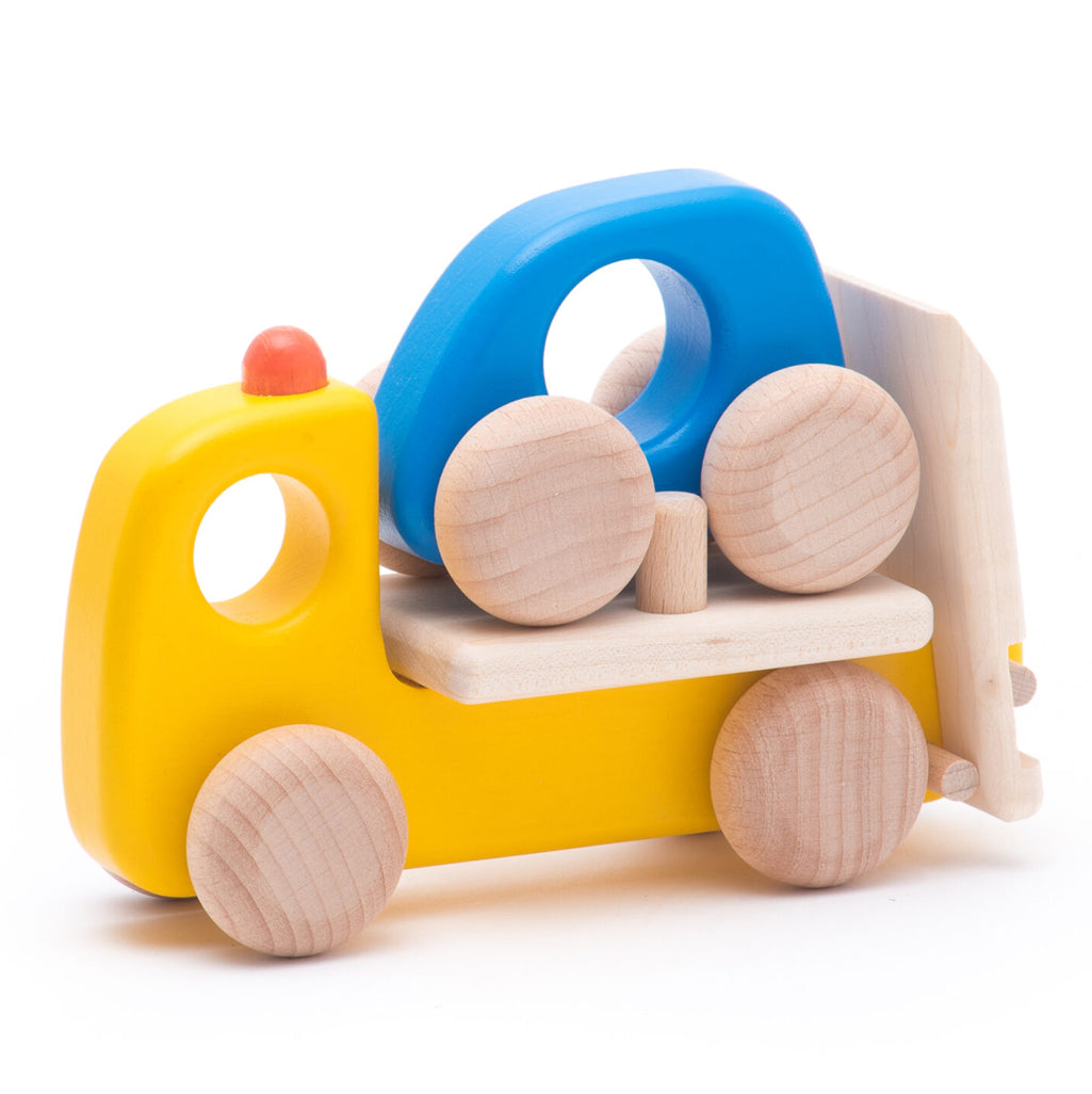 BAJO wooden breakdown lorry in natural and black tones.