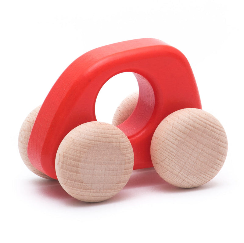 BAJO red mini car toy, vibrant and perfect for imaginative play.