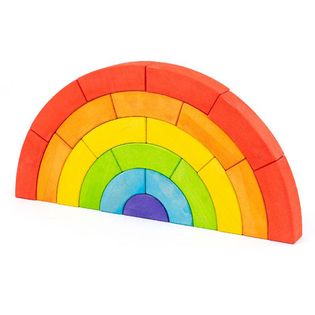BAJO Rainbow Blocks Children's Wooden Toy Set with multicolored segments