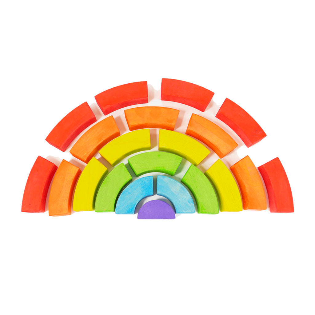 Multicolored Segments of BAJO Rainbow Blocks Children's Wooden Toy
