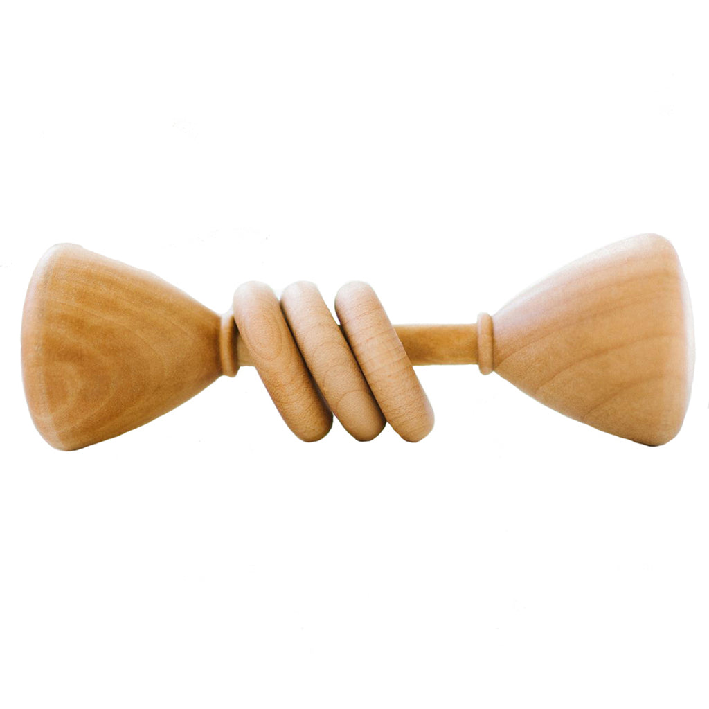 Bannor Toys Classic Wooden Baby Rattle natural 