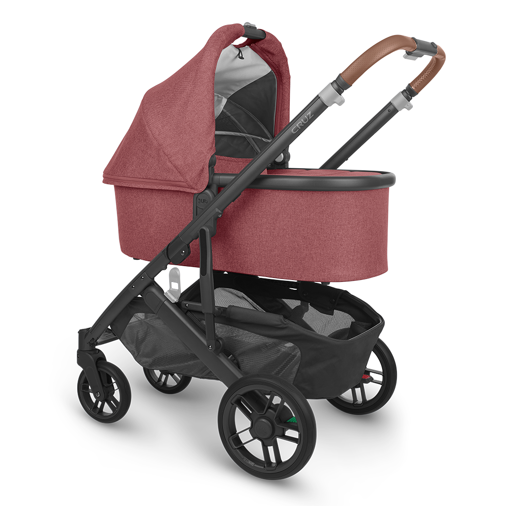 Lucy Red Bassinet on Cruz Stroller Uppababy