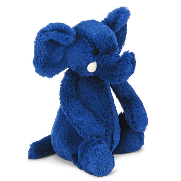 Jellycat Medium Bashful Stuffed Animals blue elephant dark