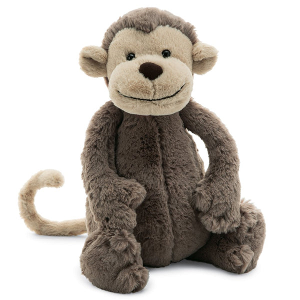 Jellycat Medium Bashful Stuffed Animals monkey brown