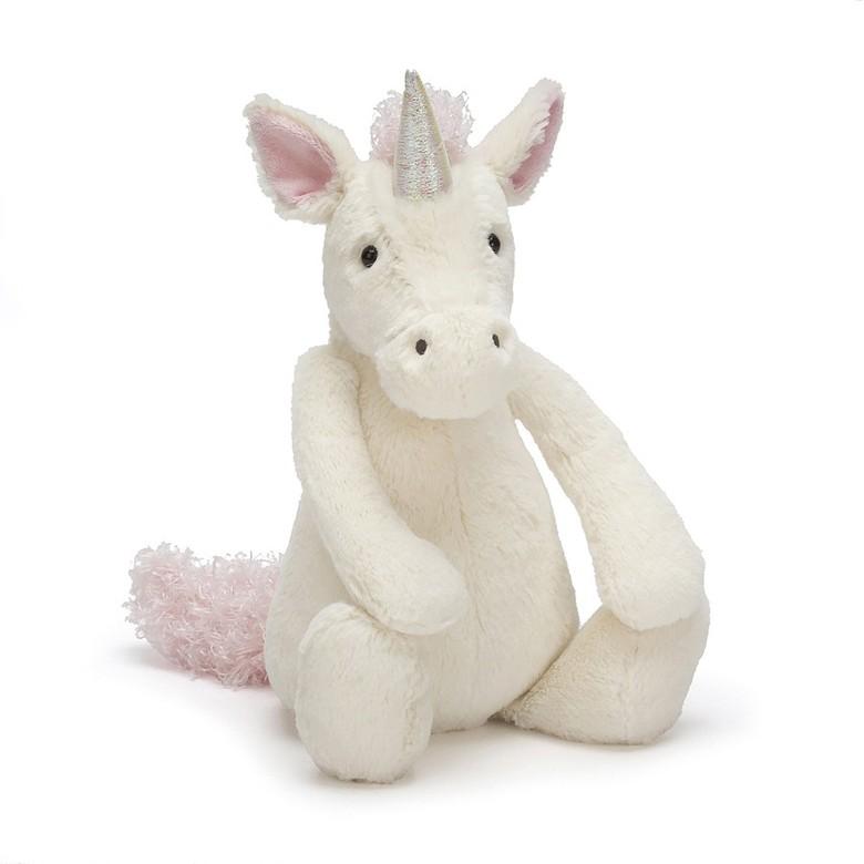 Jellycat Medium Bashful Stuffed Animals unicorn white pink sparkle