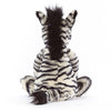 life_style2, Jellycat Medium Bashful Zebra Children's Plush Stuffed Animal Toy zebra with black snout, mane, tail fur, black and cream stripes throughout body, small black button eyes, pointed ears