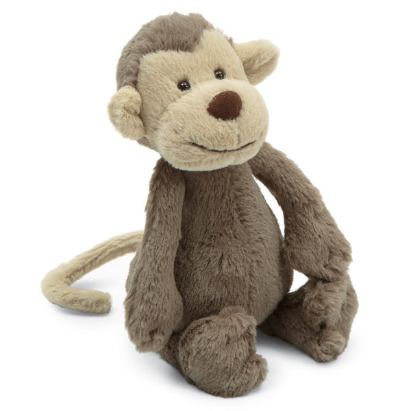 Jellycat Monkey Small Bashful Children's Stuffed Animal Toys brown tan