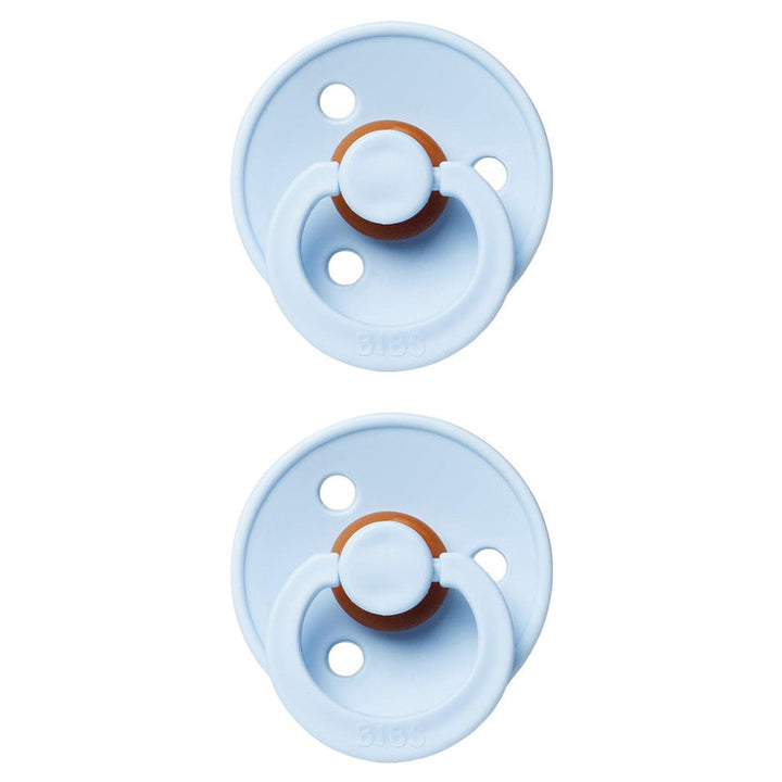 Classic style BIBS Pacifier Colour Collection 2 Pack Baby Blue, simple pacifiers for newborns.