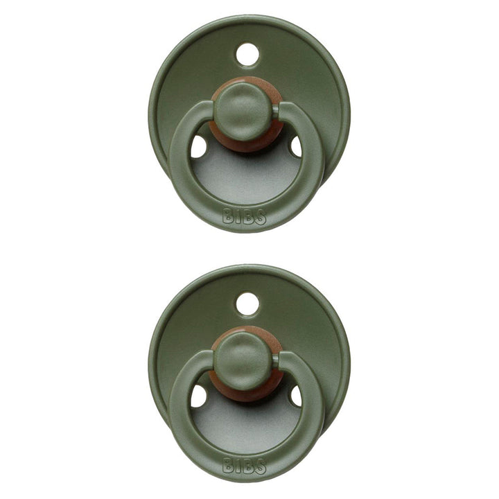 Earthy tone BIBS Pacifier Colour Collection 2 Pack Hunter Green, soother pack for babies.