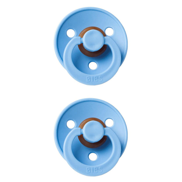 Bright and airy BIBS Pacifier Colour Collection 2 Pack Sky Blue, newborn pacifiers.
