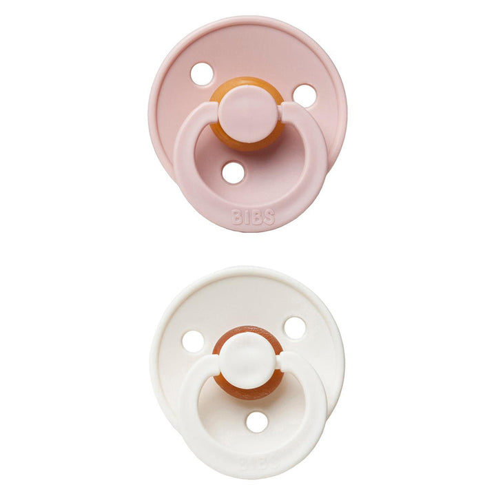 Classic pair BIBS Pacifier Colour Collection 2 Pack Blush & Ivory, perfect soother set for babies.