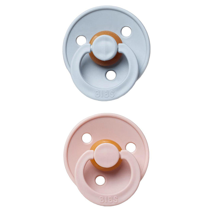 Soft blend BIBS Pacifier Colour Collection 2 Pack Cloud & Blush, best newborn pacifier for comfort.