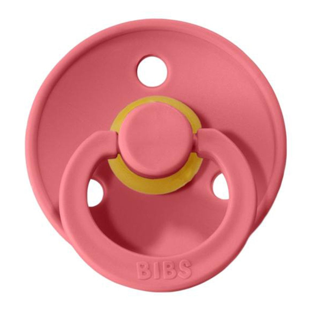 BIBS newborn pacifier in coral pink