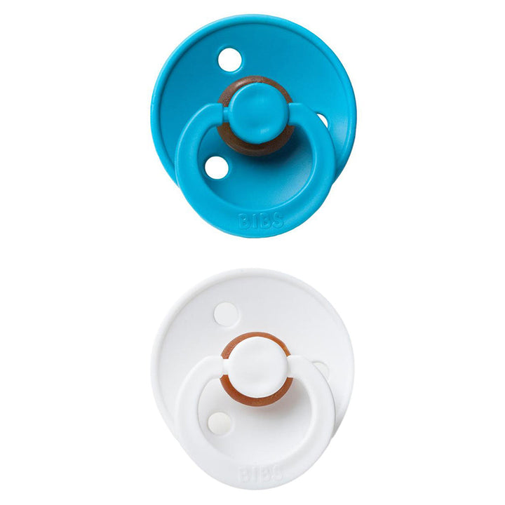 Deep hues BIBS Pacifier Colour Collection 2 Pack Dark Teal & White, best pacifier for newborn.