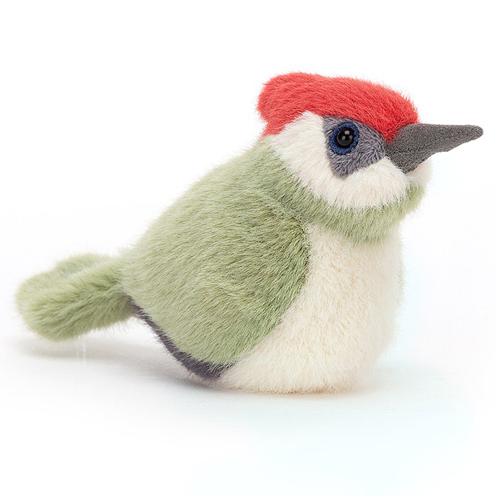 Jellycat Woodpecker Birdling Children's Stuffed Animal Toys light green wing red head
