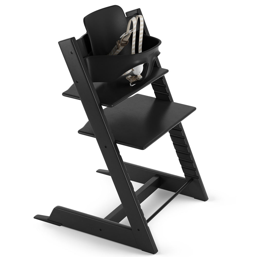 Stokke Wooden Adjustable Ergonomic Tripp Trapp High Chair black 