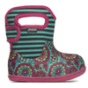 BOGS Classic Patterns Baby Waterproof Boots emerald pansy green pink trim 