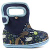BOGS Classic Patterns Baby Waterproof Boots blue woodland dark light blue trim 