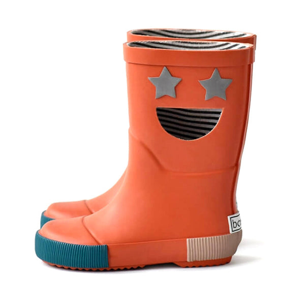 Side of Boxbo Brick Orange Wistiti Star Rain Boots Children's Shoes