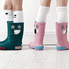 Kids Wearing Boxbo Green and Pink Wistiti Star Rain Boots Children's Shoes