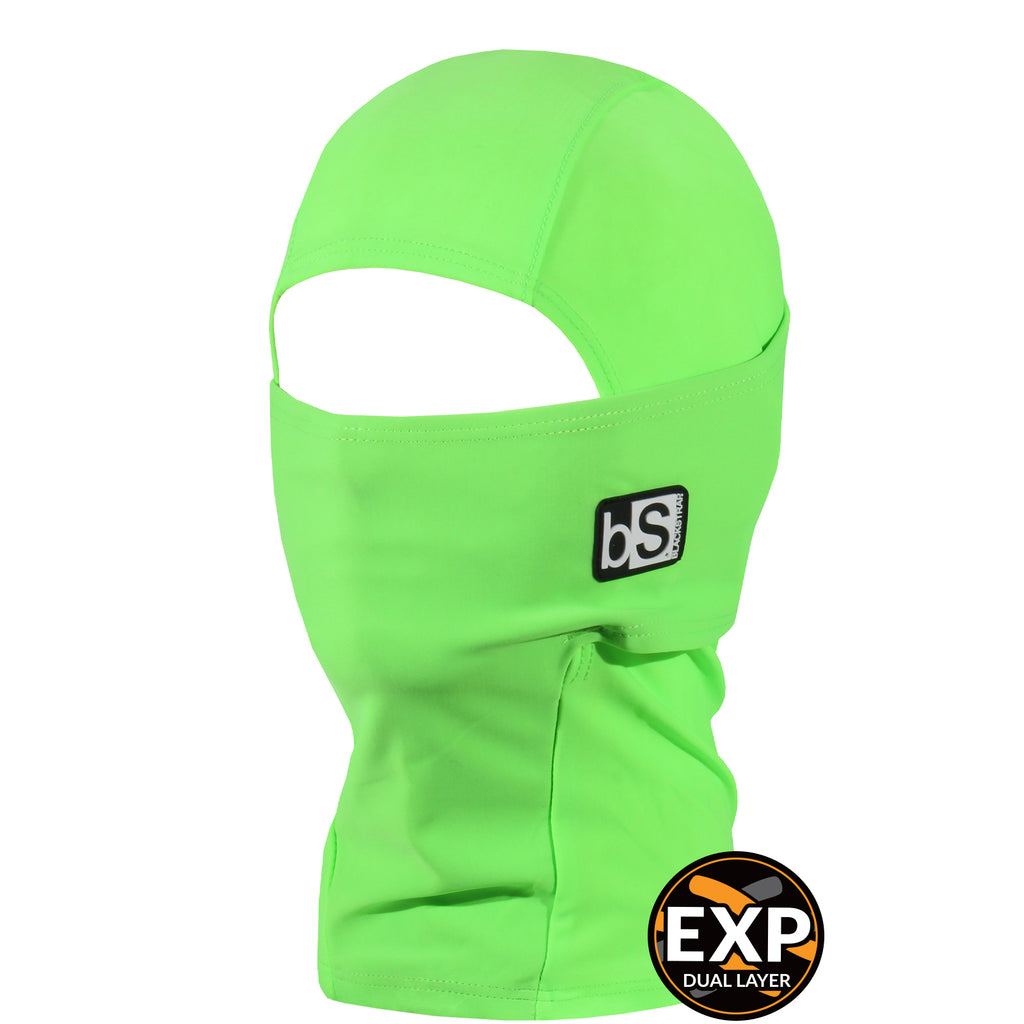 BlackStrap Kids Expedition Hood Dual Layer Balaclava Face Mask bright green