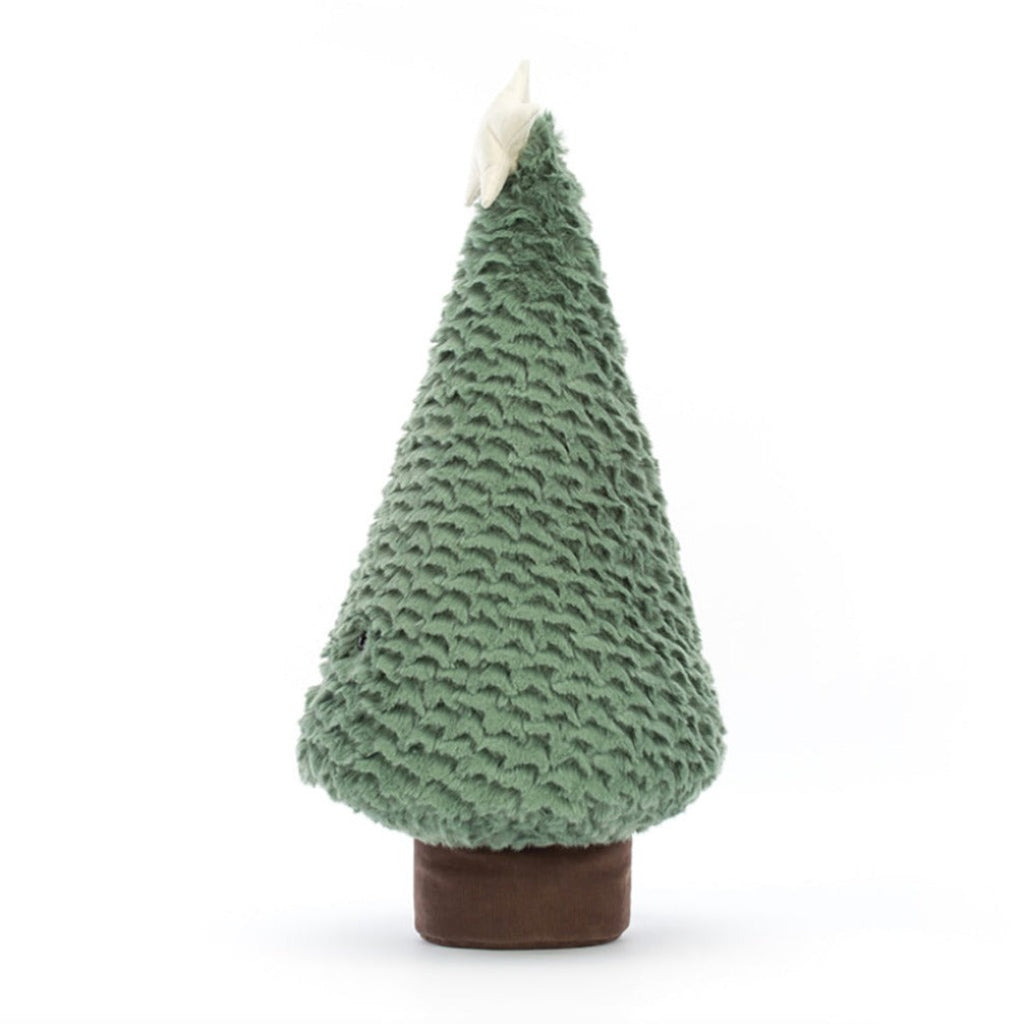 Jellycat amuseables blue spruce xmas tree kids holiday figure with white star and green fur - side 