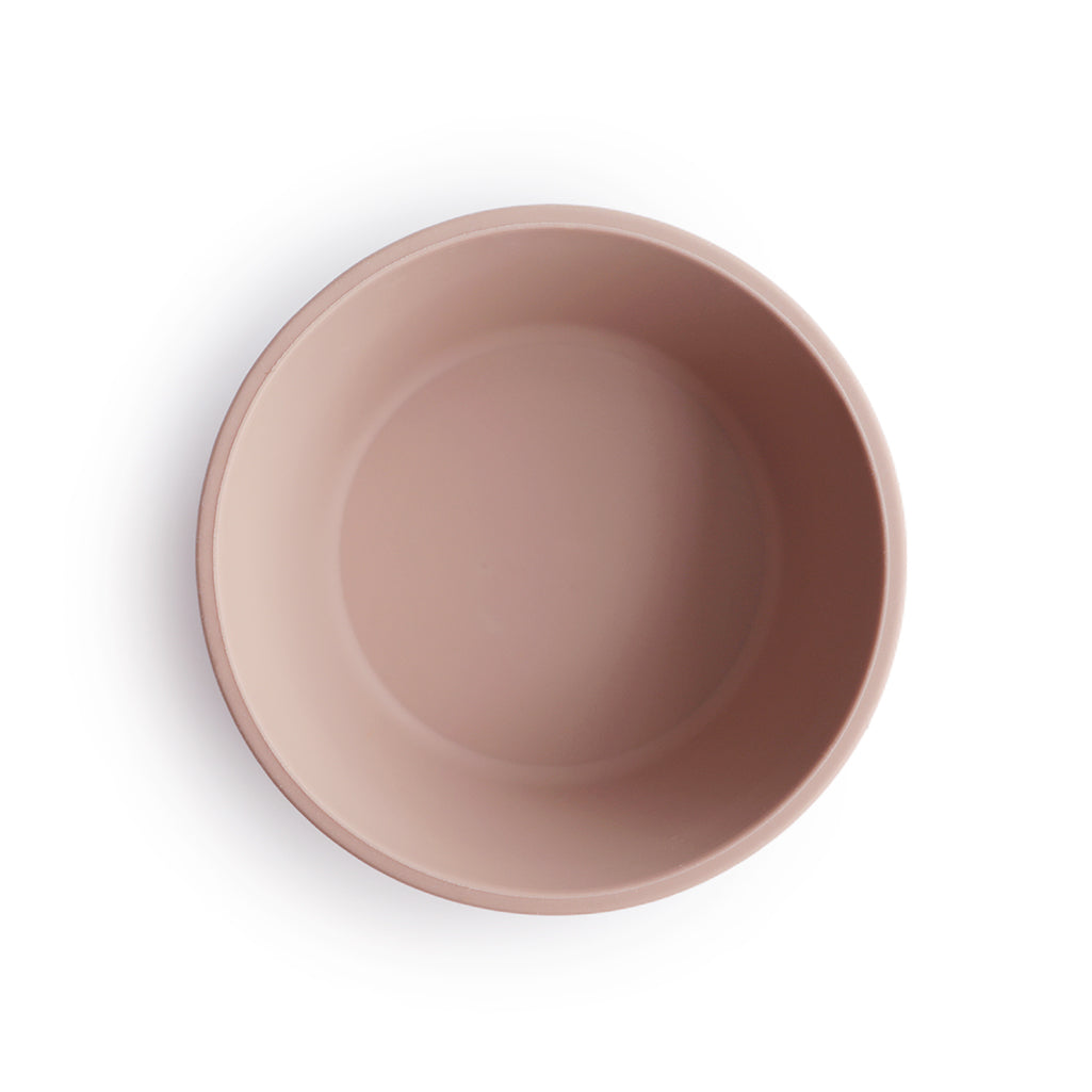 Mushie Silicone Suction Bowl in Blush designed to keep babyÕs food in place with an easy-to-clean surface