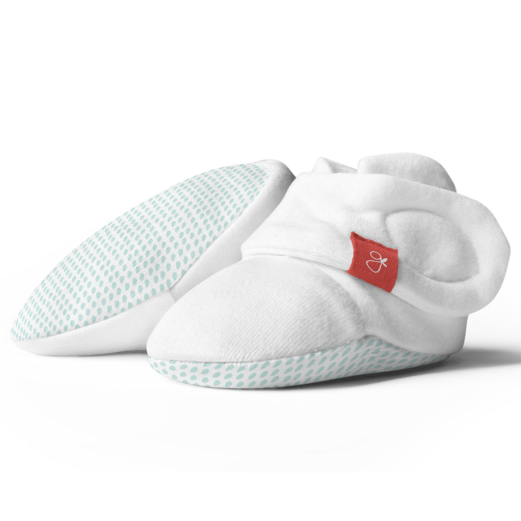 GoumiKids baby girl booties in Drop Aqua