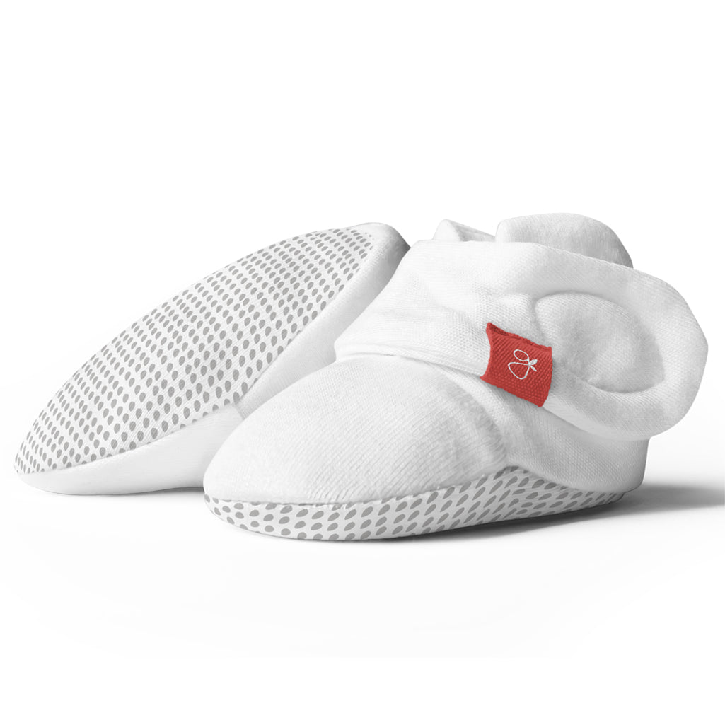 GoumiKids baby booties in Drop Grey